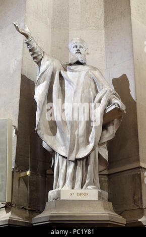 Statue de Saint Denis dans l'église Saint François Xavier à Paris, France Banque D'Images