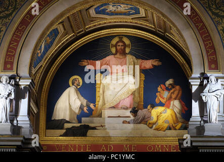 Saint François Xavier présentant à Jésus-christ les gens qu'il a convertis, l'église Saint François Xavier à Paris, France Banque D'Images