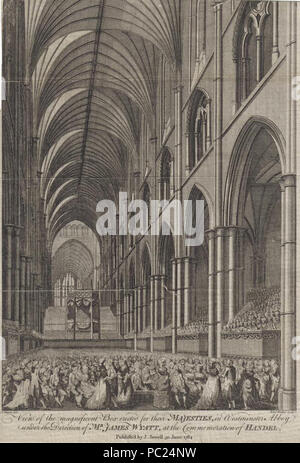 . Anglais : vue sur le magnifique Fort érigé pour leurs majestés, dans l'abbaye de Westminster sous la direction de M. James Wyatt, à la commémoration de Handel. 1784, 30 juin - publié par J. Sewell 139 Commémoration de 1784 Handel Banque D'Images