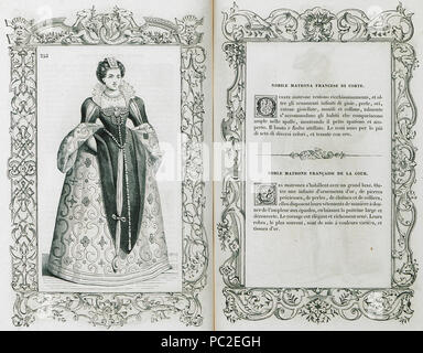 448 Nobile matrona francese di Corte - Cesare Vecellio - 1860 Banque D'Images