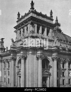 L'architecture de l'académie de Berlin 1895 Deutsches Reichstagsgebäude Geheimrath Prof Paul Wallot architecte Dresde. Banque D'Images