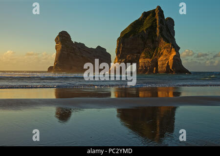 La voûte rock à Wharariki Beach, Golden Bay, Nouvelle-Zélande Banque D'Images