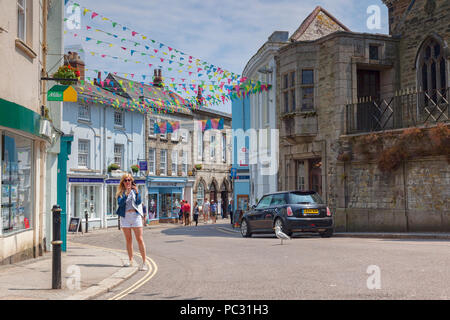 12 Juin 2018 : Falmouth, Cornwall, UK - Arwenack Street Banque D'Images