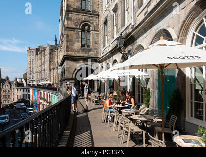 Restaurant Scotts sur Victoria Terrasse dans la vieille ville d'Édimbourg, Écosse, Royaume-Uni Banque D'Images