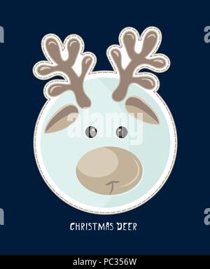 Télévision cartoon Animal définir les étiquettes imprimer l'hiver Nouvelle année thème, grand design pour Noël 2019, l'icône de calendrier autocollant, Happy Birthday party fun card, xmas holiday banner Illustration de Vecteur