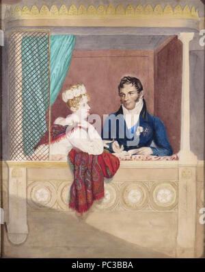 502 La Princesse Charlotte Augusta de galles et le prince Léopold de Saxe Cobourg Gotha dans leur boîte à Covent Garden Banque D'Images