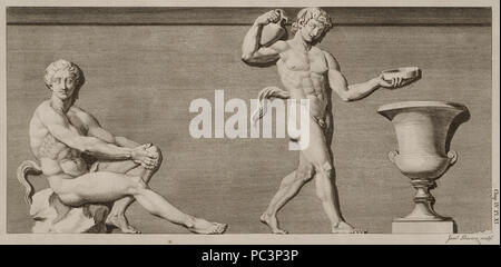 548 Sculpture sur le frize de cet édifice, qui représente l'histoire de Bacchus et la Mer Tyrrhénienne Pyrates- Faune - Stuart James &AMP ; Nicholas Revett - 1762 Banque D'Images