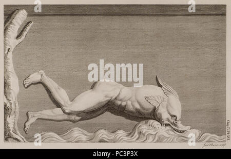 548 Sculpture sur le frize de cet édifice, qui représente l'histoire de Bacchus et la Mer Tyrrhénienne Pyrates- Transformatio - Stuart James &AMP ; Nicholas Revett - 1762 Banque D'Images