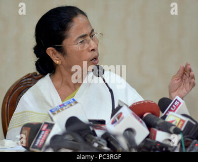 Howrah, Inde. 30 juillet, 2018. Le Ministre en chef du Bengale occidental Mamata Banerjee une conférence de presse sur le dernier Registre National des citoyen ou projet de RCN de l'Assam publié aujourd'hui. Credit : Saikat Paul/Pacific Press/Alamy Live News Banque D'Images