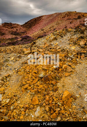 Mine à ciel ouvert abandonnées, Parys Mountain, Anglesey, au nord du Pays de Galles Banque D'Images