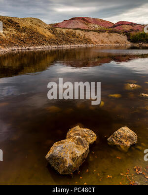 Mine à ciel ouvert abandonnées, Parys Mountain, Anglesey, au nord du Pays de Galles Banque D'Images