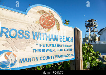 Stuart Florida,Hutchinson Island,Ross Witham Beach,Atlantic Ocean,panneau,Turtle man Beach,House of refuge at Gilbert's Bar,musée,bâtiment historique,navire Banque D'Images