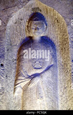 Grotte Tam Thanh. Thien Thanh pagode taoïste. Sculpture de Bouddha. Lang Son. Le Vietnam. Dans le monde d'utilisation | Banque D'Images