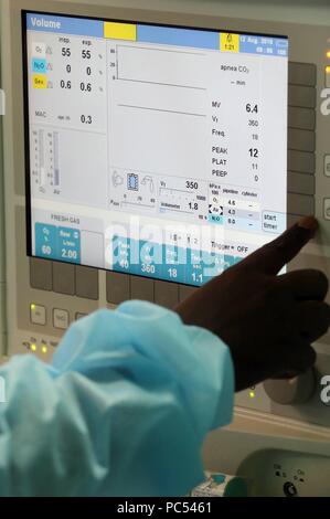 Salle d'opération. L'anesthésie. La surveillance. Dans le monde d'utilisation | Banque D'Images