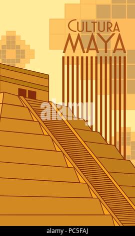 Carte postale Cultura Maya Illustration de Vecteur