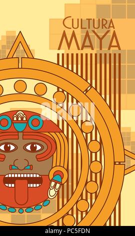 Carte postale Cultura Maya Illustration de Vecteur