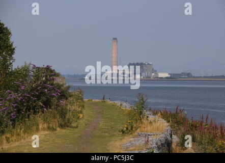 John Muir et power station Longannet Ecosse Juillet 2018 Banque D'Images