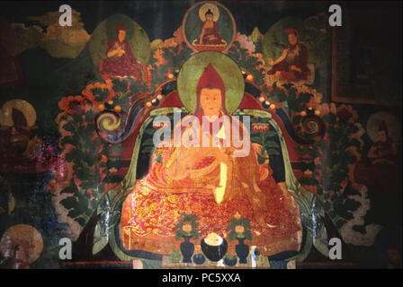 15 Bodong Chogle murale à Nyêmo Namgyal monastère Chekar Banque D'Images