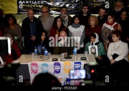 INT. WorldNews. 31 juillet, 2018. 31 juillet 2018, ville de Buenos Aires, Argentine.- SERGIO MALDONADO, le frère de Maldonado Santiago, à la conférence de presse à l'année de la disparition de Santiago le 1 août 2017. La conférence de presse est à l'agence de presse nationale (Telam) qui sont encore en pause en raison de la destitution de 357 employés. Credit : Julieta Ferrario/ZUMA/Alamy Fil Live News Banque D'Images