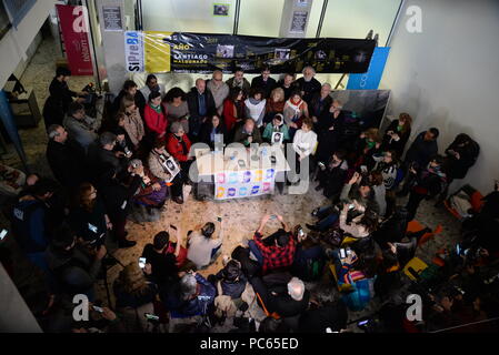 INT. WorldNews. 31 juillet, 2018. 31 juillet 2018, ville de Buenos Aires, Argentine.- SERGIO MALDONADO, le frère de Maldonado Santiago, à la conférence de presse à l'année de la disparition de Santiago le 1 août 2017. La conférence de presse est à l'agence de presse nationale (Telam) qui sont encore en pause en raison de la destitution de 357 employés. Credit : Julieta Ferrario/ZUMA/Alamy Fil Live News Banque D'Images