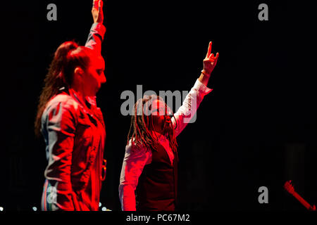 Festival WOMAD , UK, 29, juillet, 2018 Thievery Corporation, jouant sur la scène en plein air , Crédit : Guy Peterson/Alamy live news Banque D'Images