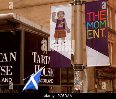 Glasgow, Écosse, Royaume-Uni 1er août.championnats européens commencent dans la ville et en même temps que la ville de Berlin jusqu'à la bannières célébration sportifs dans le centre-ville. Gérard Ferry/Alamy news Banque D'Images