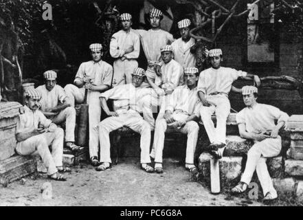 L'équipe de cricket de herse 41 de 1869 pour le match contre l'Eton Banque D'Images