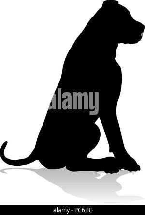 Silhouette chien Animal de compagnie Illustration de Vecteur