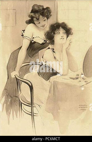 75 Raphael Kirchner Damen bei Toilette Banque D'Images