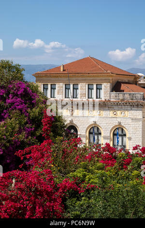 Bougainvillea dans la vieille ville de Corfou, Grèce Banque D'Images