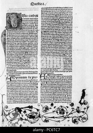 604 Thomas d'Aquin Somme théologique 1482 Banque D'Images