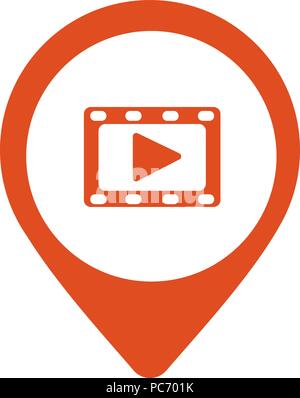 Lire la vidéo la place rouge icône vecteur web pointeur Illustration de Vecteur