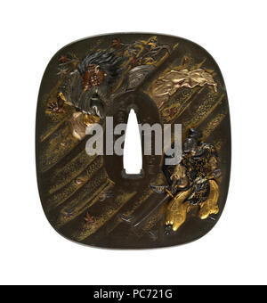 54 Koizumi Katsuchika - Tsuba avec le samouraï Watanabe pas Tsuna - Walters 51110 Banque D'Images