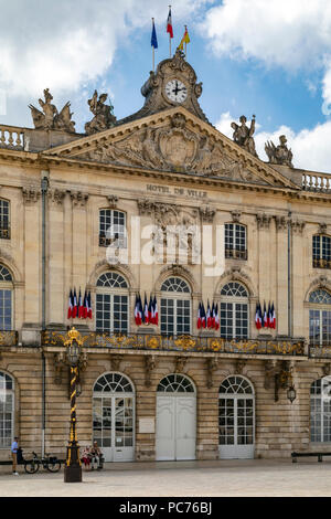 L'Hôtel de Ville (mairie) en place Stanislas dans le centre historique de la ville de Nancy en France. Site du patrimoine mondial de l'UNESCO. Banque D'Images