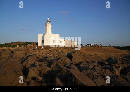 L'Inceburun Phare à Sinop, Turquie. Banque D'Images