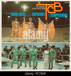 Diana Ross et les suprêmes avec les tentations - Le son original de TCB - album vinyle vintage (avant) Banque D'Images