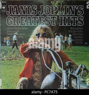 Janis Joplin - Greatest Hits - couverture de l'album vinyle vintage Banque D'Images
