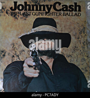 Johnny Cash - The Last Gunfighter Ballad - couverture de l'album vinyle vintage Banque D'Images