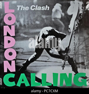 Le Clash - London Calling - couverture de l'album vinyle vintage Banque D'Images