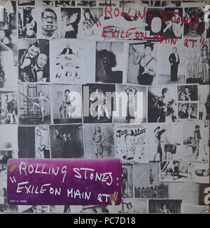 The Rolling Stones - Exile On Main St - couverture de l'album vinyle vintage Banque D'Images