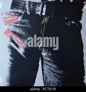 Les Rolling Stones - Sticky Fingers - couverture de l'album vinyle vintage Banque D'Images