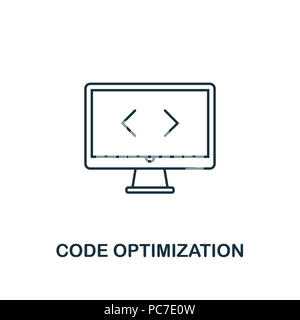 Optimisation de code l'icône de création. Élément simple illustration. Optimisation de code symbole de seo design collection. Peut être utilisé pour le web, mobile Banque D'Images