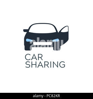 Service de partage de voiture concept design icône. Location de voiture l'autopartage logo mobile app. modèle symbole voiture de location Banque D'Images