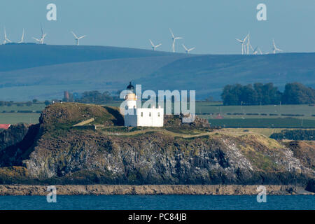 Le 1885 Fidra phare sur l'île de Fidra dans le Firth of Forth, sur la côte de l'Écosse Banque D'Images