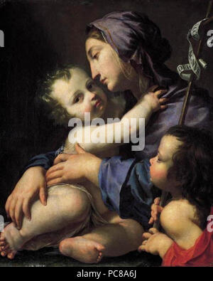 152 cesare Dandini-Madonna col bambino e san giovannino Banque D'Images