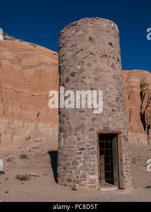 CCC-construit un château d'eau, parc national des Gorges de la Cathédrale, Panaca, Nevada. Banque D'Images