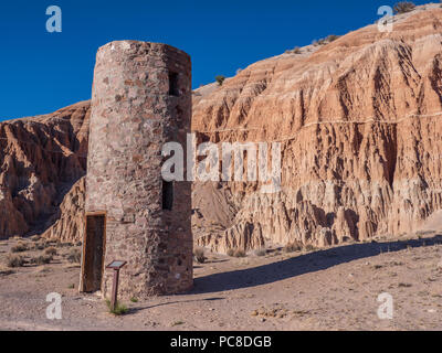 CCC-construit un château d'eau, parc national des Gorges de la Cathédrale, Panaca, Nevada. Banque D'Images