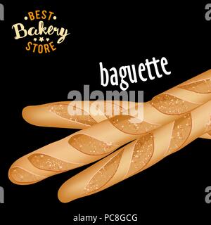 Baguettes vecteur. Le pain produit. Illustration de Vecteur