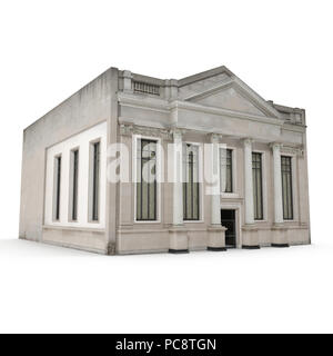 Bâtiment classique avec des colonnes sur fond blanc. 3D illustration Banque D'Images