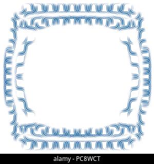Des lignes ondulées bleu aquarelle frame border pattern, vector illustration Illustration de Vecteur